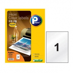 V3960-5 Inkjet Clear Labels, 199.9X289mm, 5 Sheets, 