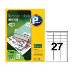 V3350-100 Barcode Labels, 62.7X30.1mm, 27 labels, 100 Sheets 