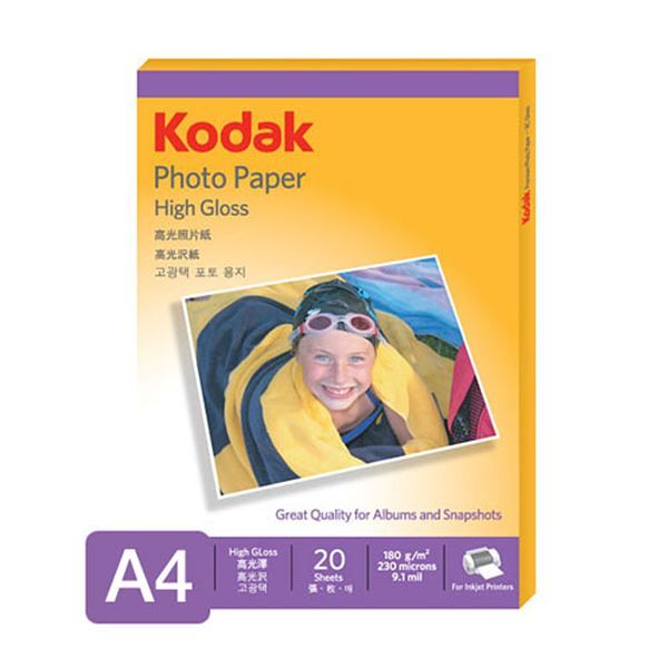 5740-308 Kodak Photo Paper High Gloss , 210X297mm, 20 Sheets 