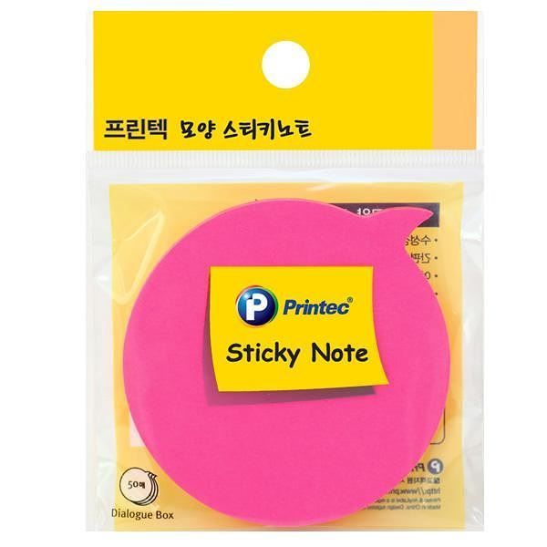 DI013 Sticky Note, Thought Bubble Shape, Pink, 50 Sheets  