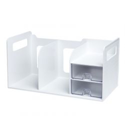 Book Rack with Drawer White