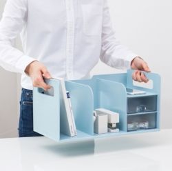 Book Rack with Drawer White