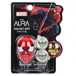 AURA Spider Man Car Air Freshener Vent Clip, White Musk& White Floral Up to 60 Days 