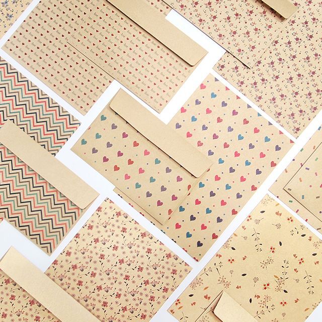 Kraft Pattern Letter Paper 8-Set