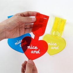 Clear Color Heart Name Tag