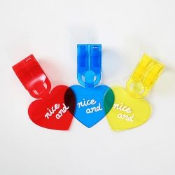 Clear Color Heart Name Tag