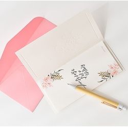 Preserved Flowers Thank You Card, Pink 