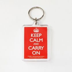 Acrylic Key Chain KEEP CALM AND CARRY ON (RED)