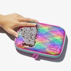 Hard Top Pouch Spangle Rainbow Check