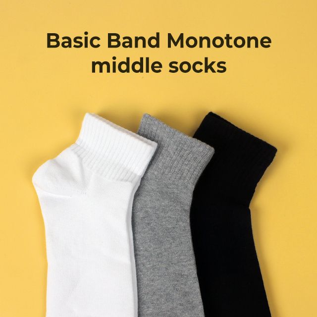 Basic Band Monotone middle socks (for men)