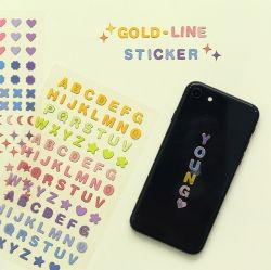 Removable Gold Line Sticker 