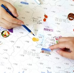Coloring Korea Map for Kids