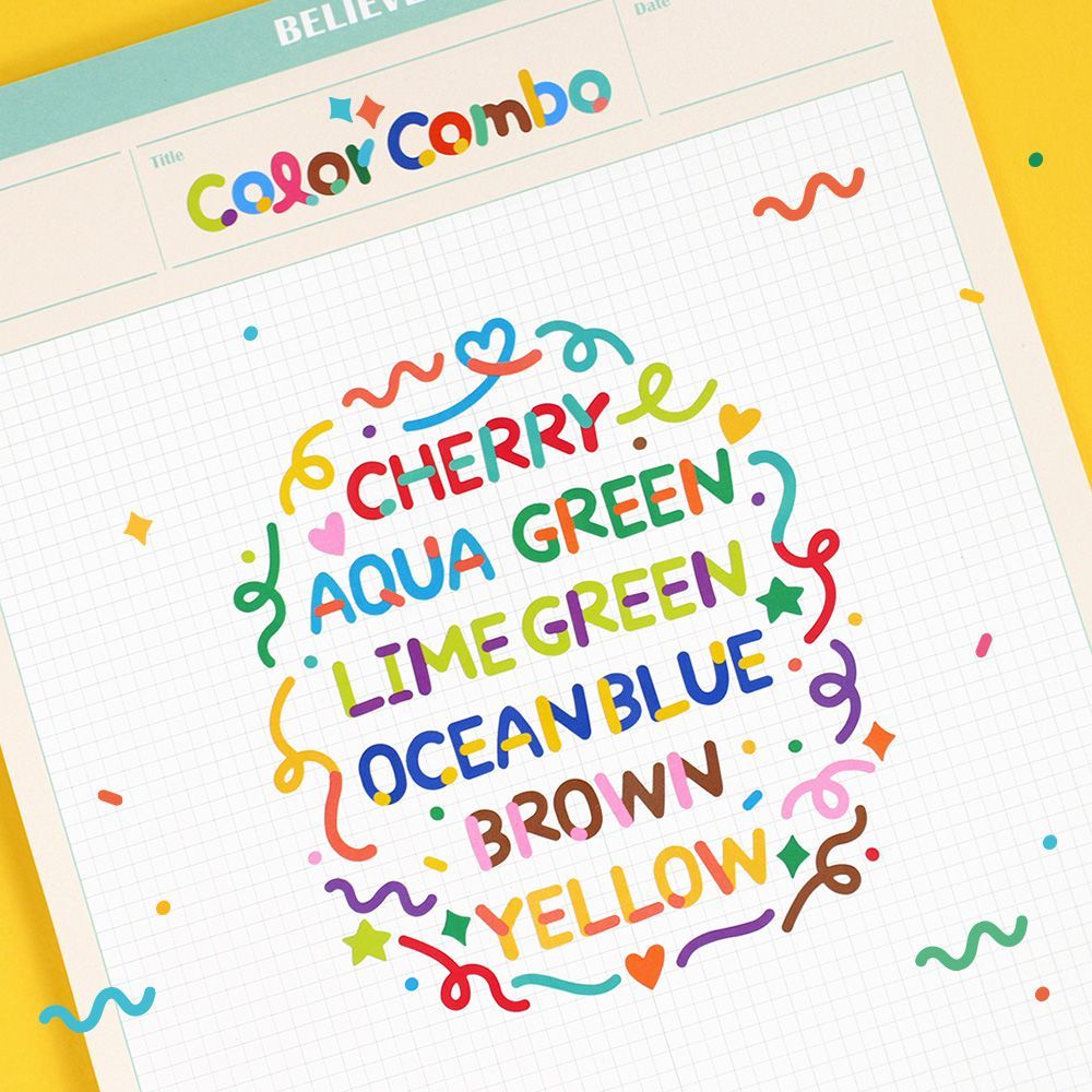 Color Combo Alphabets & Numbers Sticker