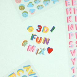 3D Fun Mix Alphabets & Numbers Sticker