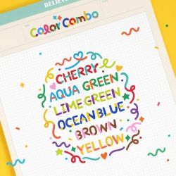 Color Combo Alphabets & Numbers Sticker Pack (14sheets)
