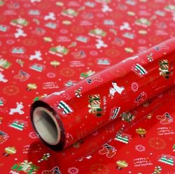 Foil Christmas Wrapping Paper, 530mmx15m 