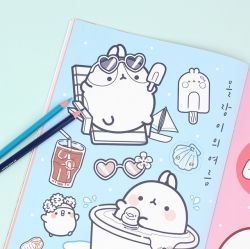 MOLANG Coloring Sticker Art Book (random)