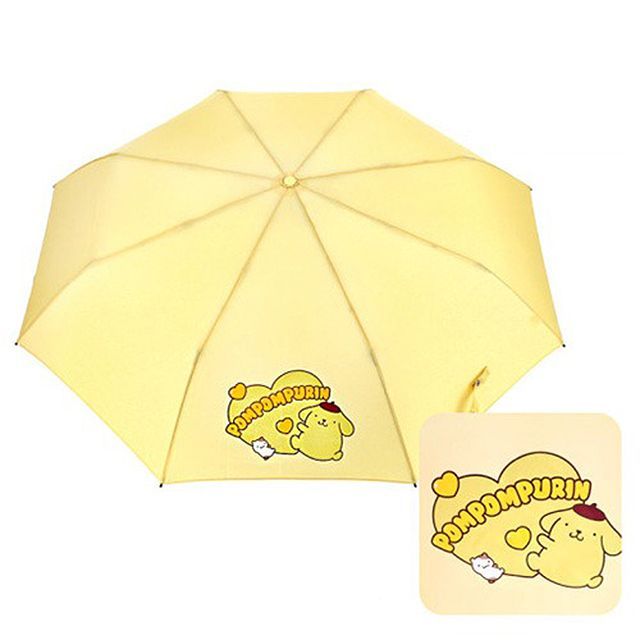 Sanrio Heart Compact Umbrella Pompompurin, 55cm