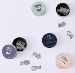 Round Tin Case Book Line Markers Set