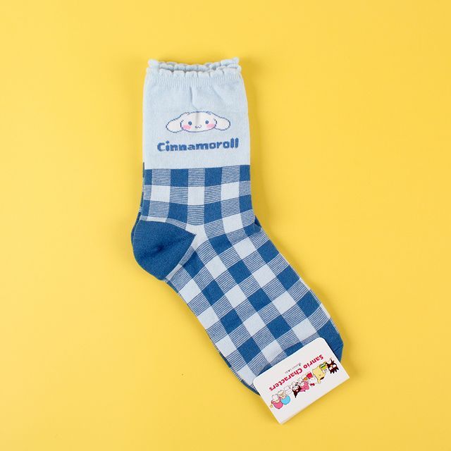 Sanrio Check socks Cinnamoroll, One Size 220-260mm