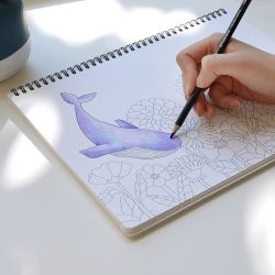 The Whale Color Drawing Easy version