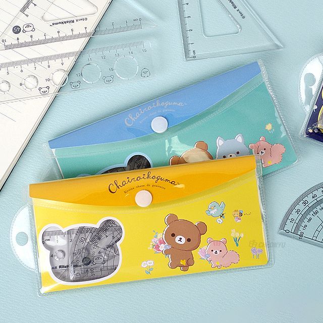Rilakkuma Triangular Ruler & Protractor Set, 30pcs