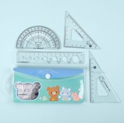 Rilakkuma Triangular Ruler & Protractor Set, 30pcs