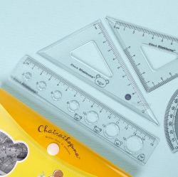 Rilakkuma Triangular Ruler & Protractor Set, 30pcs