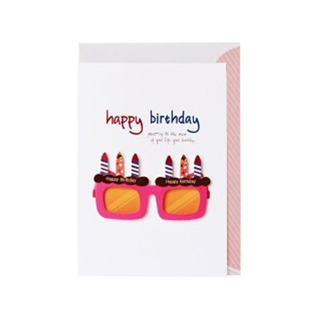 Cute Party Glasses Printed Birthday Card 