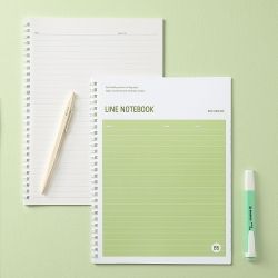 Color Energy Lined Notebook B5, Set of 8 with Slim Ballpoint Pens 