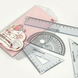 Lazy Star  4pieces Flexible Math Ruler Set, 16pcs