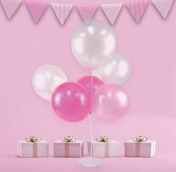 Balloon Decorated Cup Stick Set_Romantic Tone Pink
