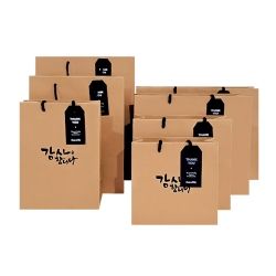 Kraft Shopping Bags Thank You Rectangular Vertical L(10 pcs)