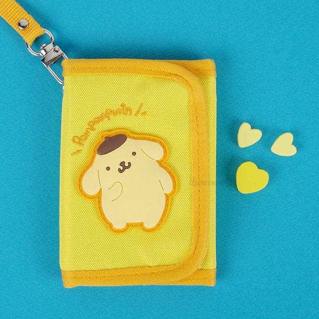 Pompompurin Cute Wallet with Neck Strap, Coin and Card Holder