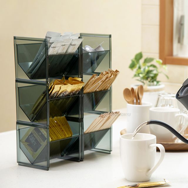 INOMATA Tea Time Rack - Clear Black