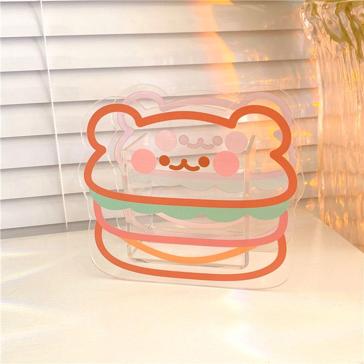 Cute Acrylic Penholder -Hamburger Bear