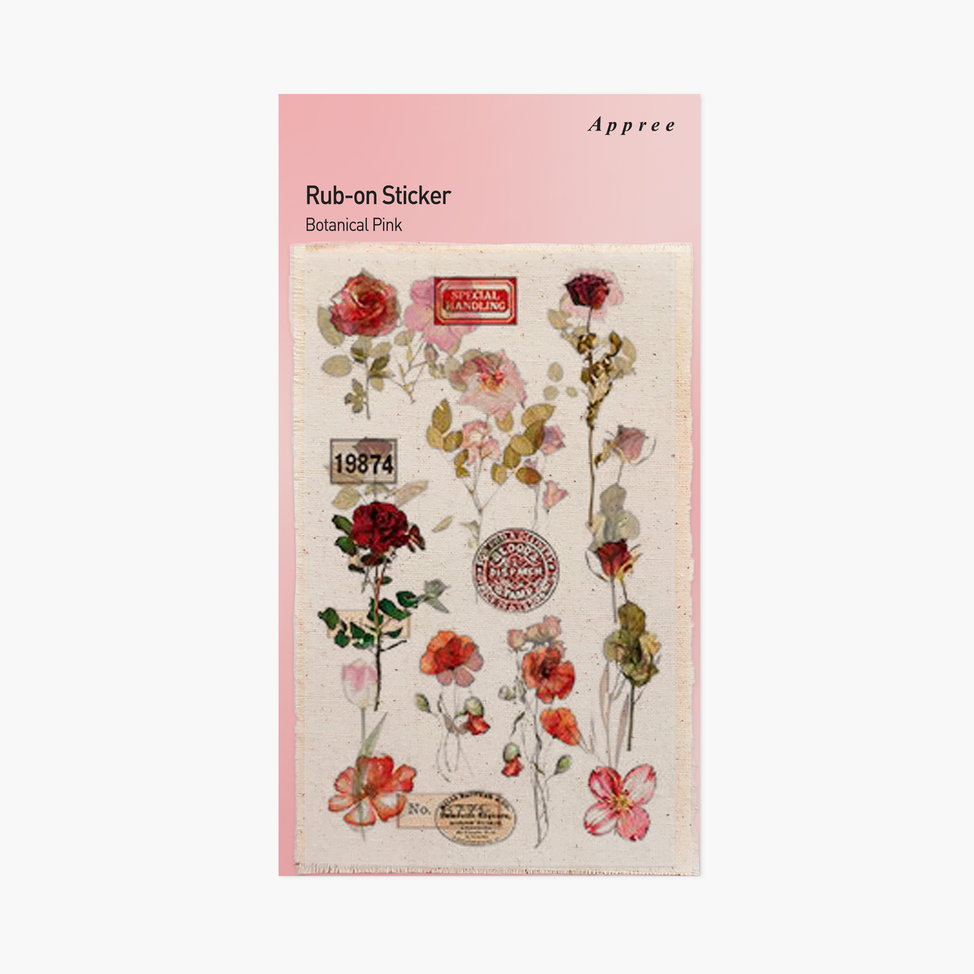 Rub-on Sticker_Botanical Pink