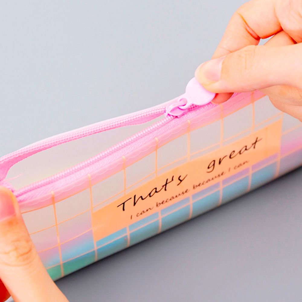 Clear Pink Pencil Pouch 