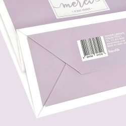 Ribbon Double Tag Shopping Bag Purple, Set of 10