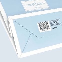 Ribbon Double Tag Sky Blue, Set of 10 
