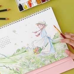 2024 Anne Story Coloring Desk Calendar (A4)
