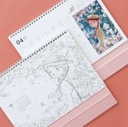 2024 Anne Story Coloring Desk Calendar (A4)