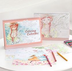 2024 Anne Story Coloring Desk Calendar (A4)
