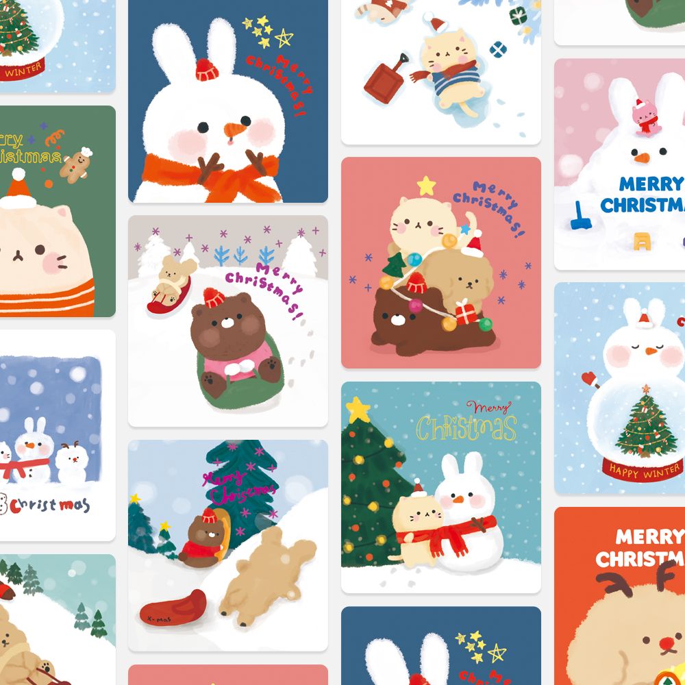 Mini Christmas Card Set, Set of 12 Type