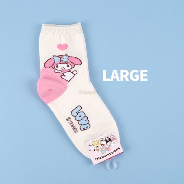Sanrio Children Big Heart Long socks - My Melody L (200-220mm)