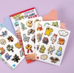 Pocket Monster Gold Sticker + Collection Book, set of 20pcs