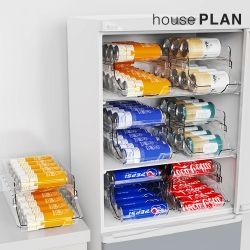 Refrigerator Organizing Two-Tier Can Dispenser  L