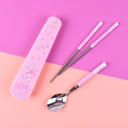 My Melody Light Stainless Steel Spoon & Chopsticks with Slim Case 