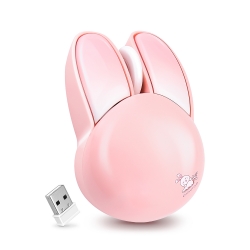 Pink Rabbit Silence Button Wireless Mouse 