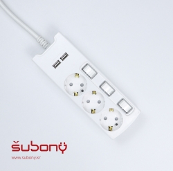 USB Individual Multi-Tab 3 Outlet 1M